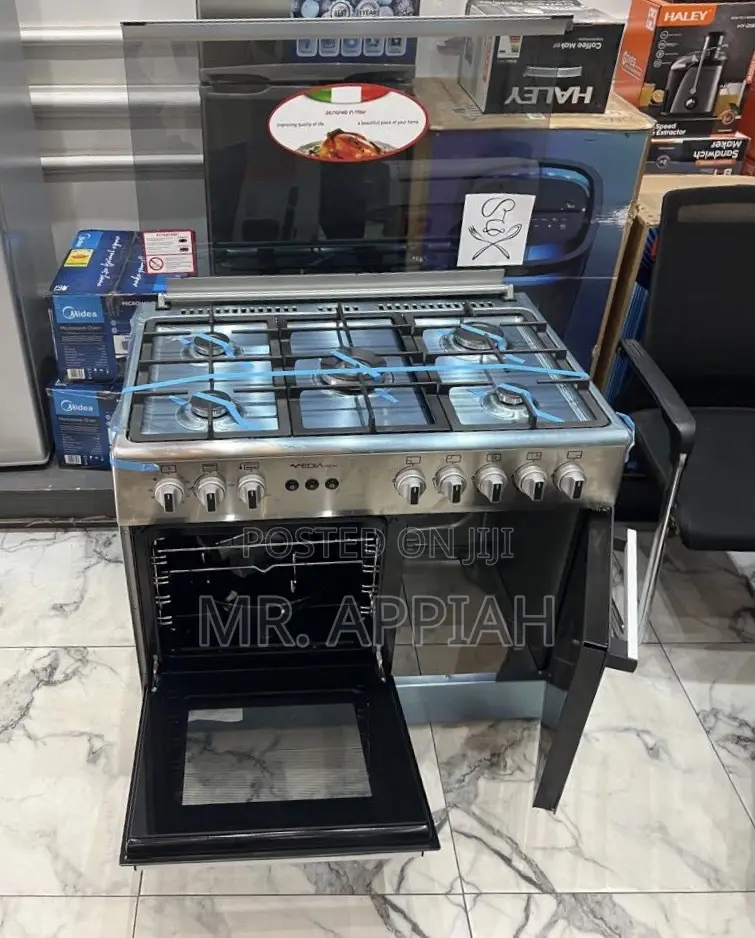 Check Out Durable Mideatech 5 Gas Cooker(Gray) Auto Rotisserie 
