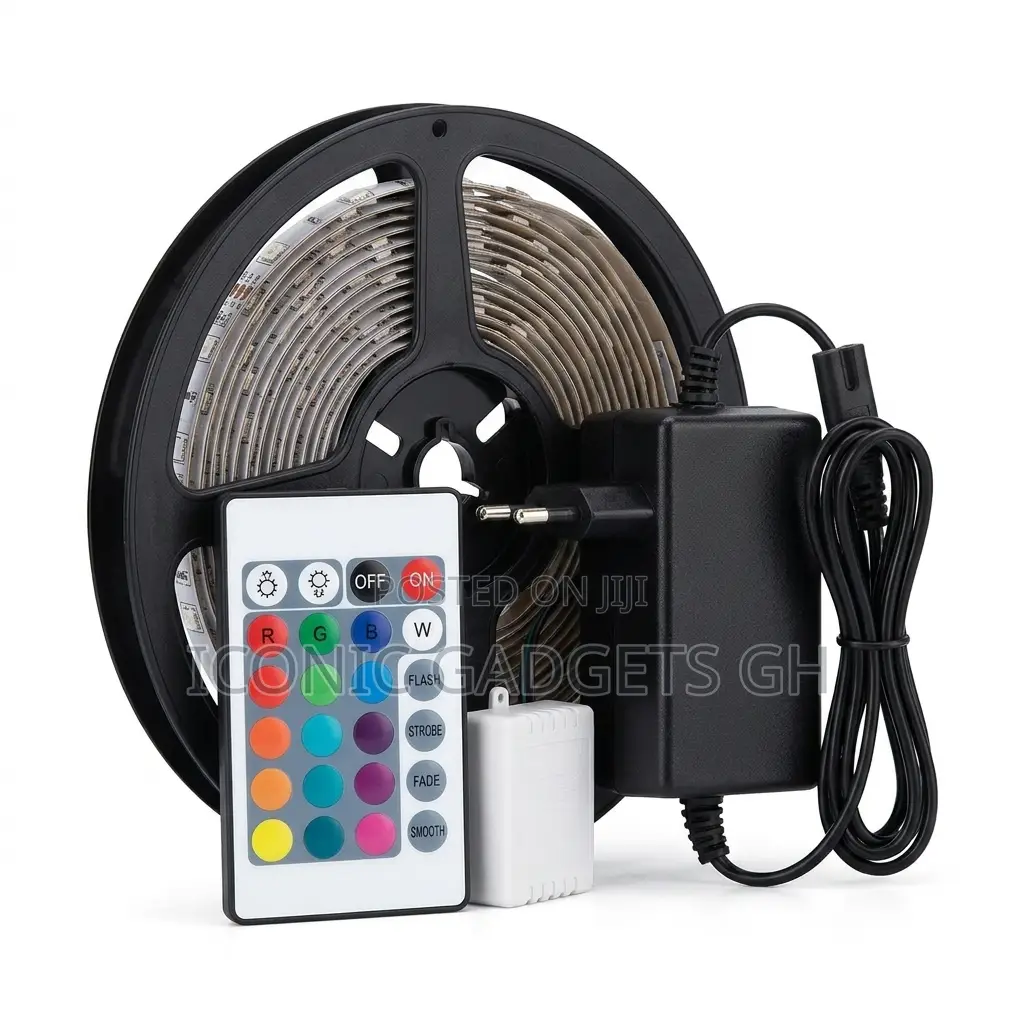5m RGB Led Strip Light Kit With Remote Adapter