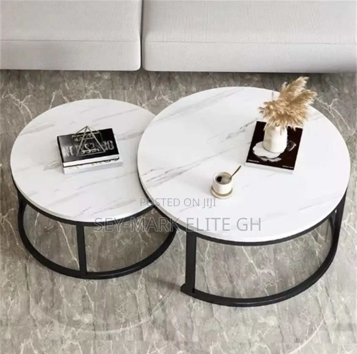 2 in 1 Faux Marble Center Table