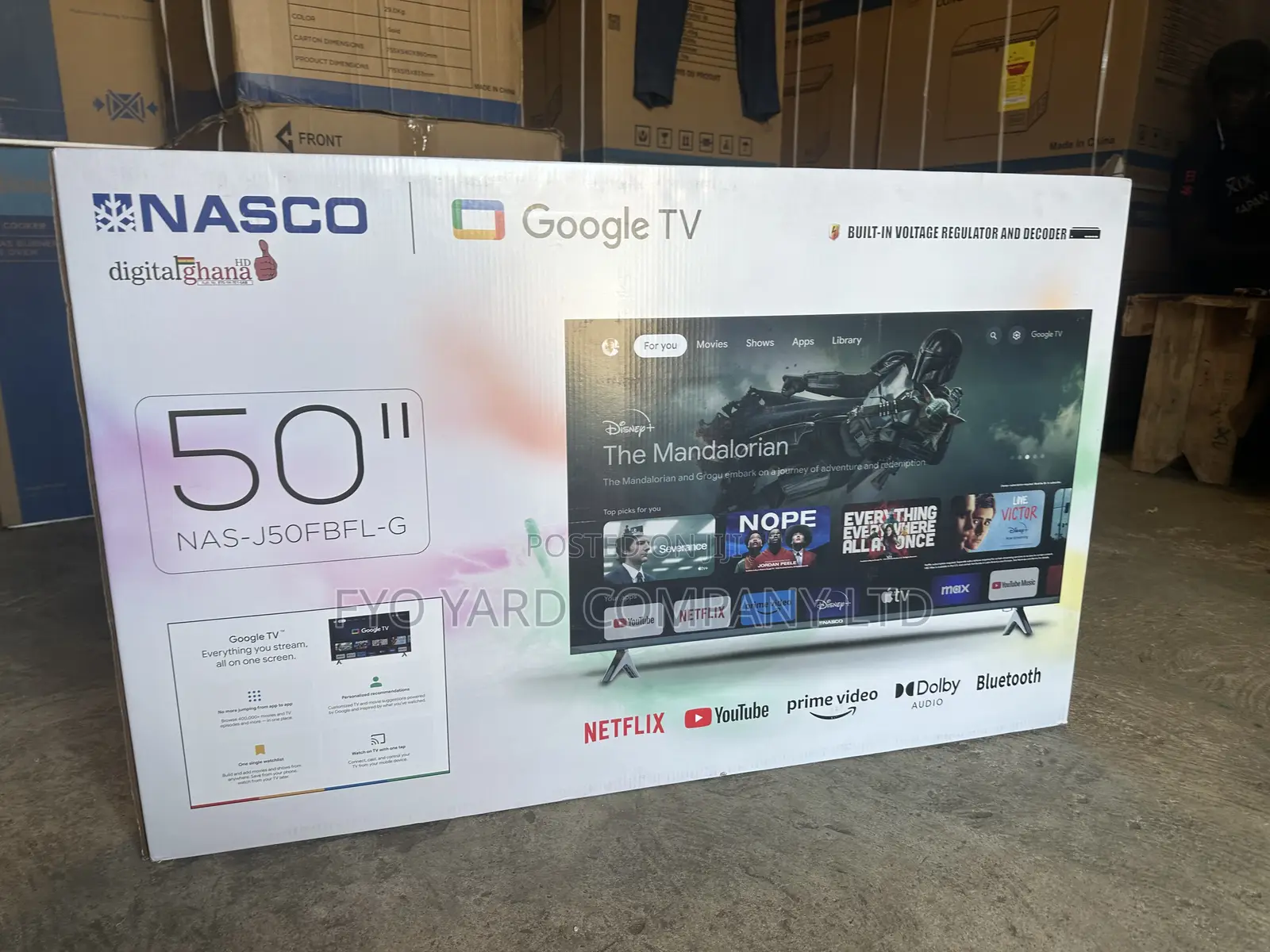 Original New Inbox Nasco 50””Smart Digital Android, Bluetooth Tv