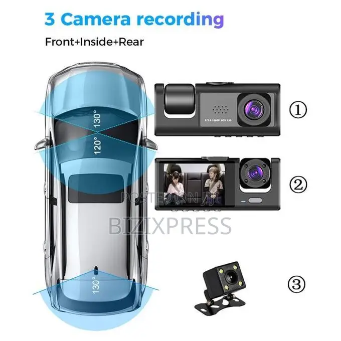 3-channel Mirror Dash Cam