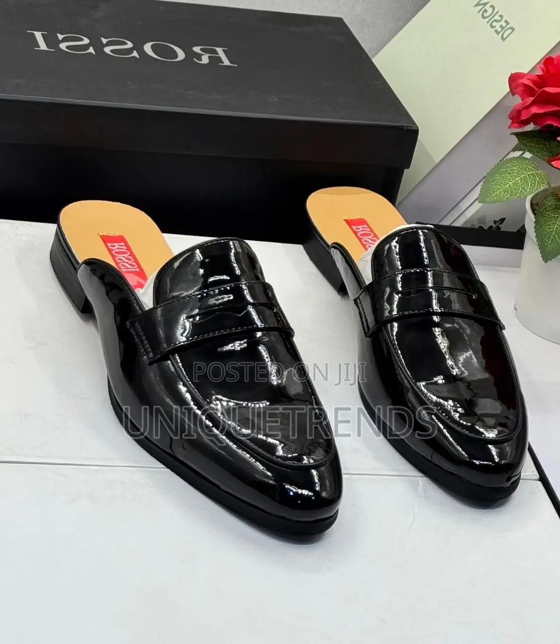 Quality Rossi Patent Leather Half Shoes