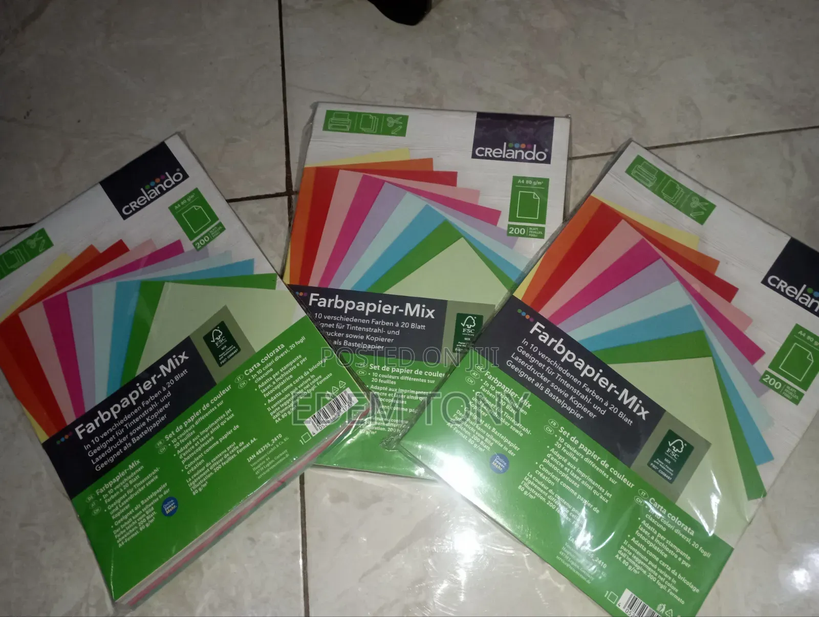 Crelando Coloured Paper 200 A4 Sheets in 10 Different Colors