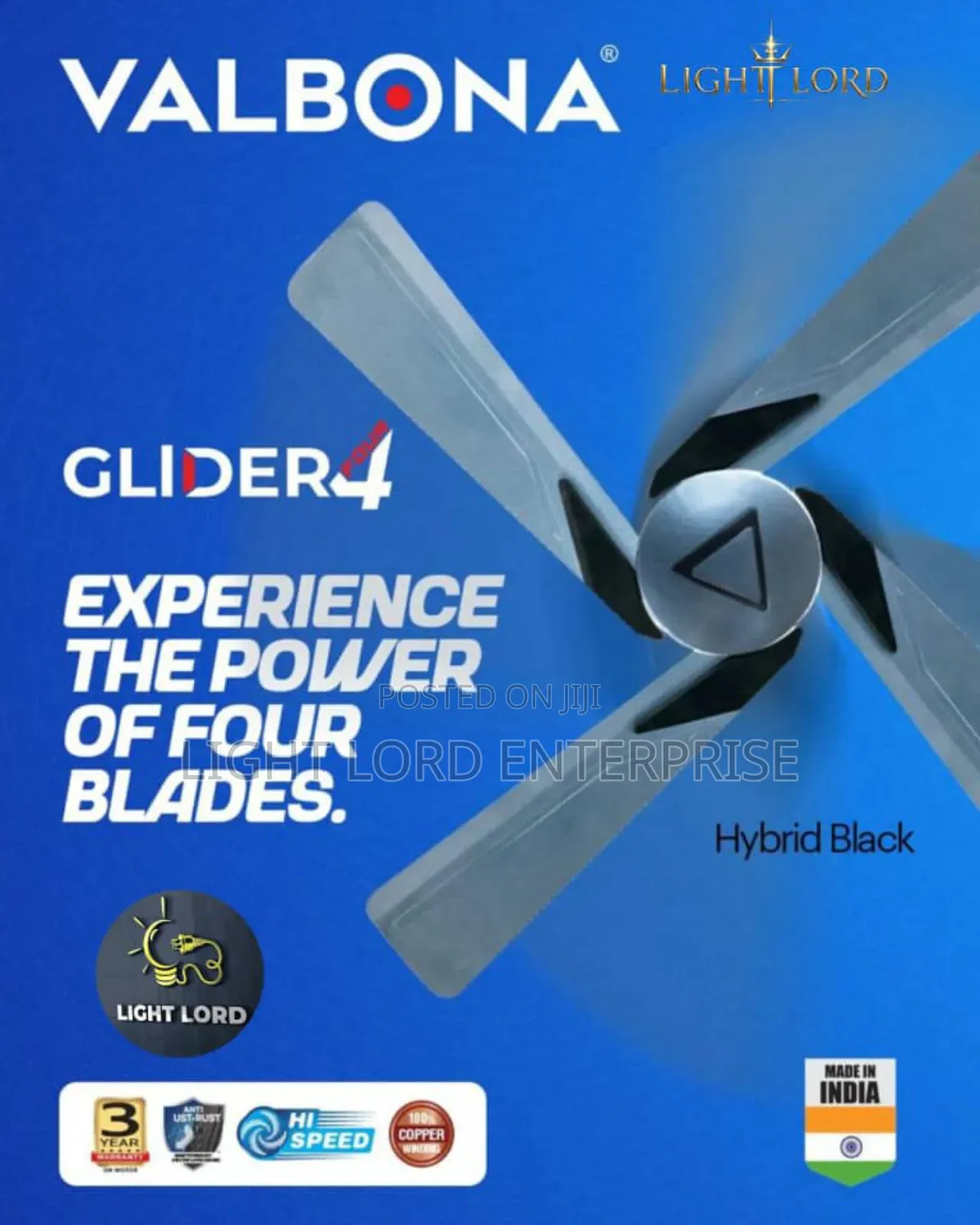 Glider4 Blade Gray Ceiling Fan