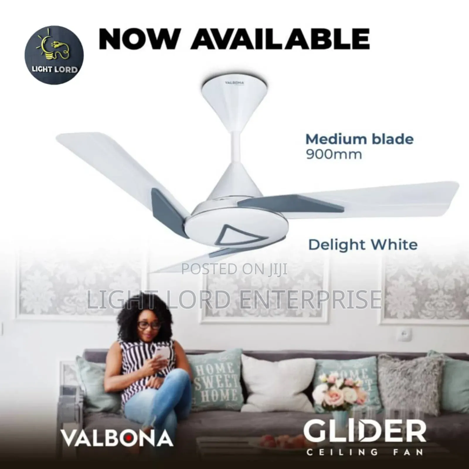 Supprem White Color Valbona Ceiling Fan