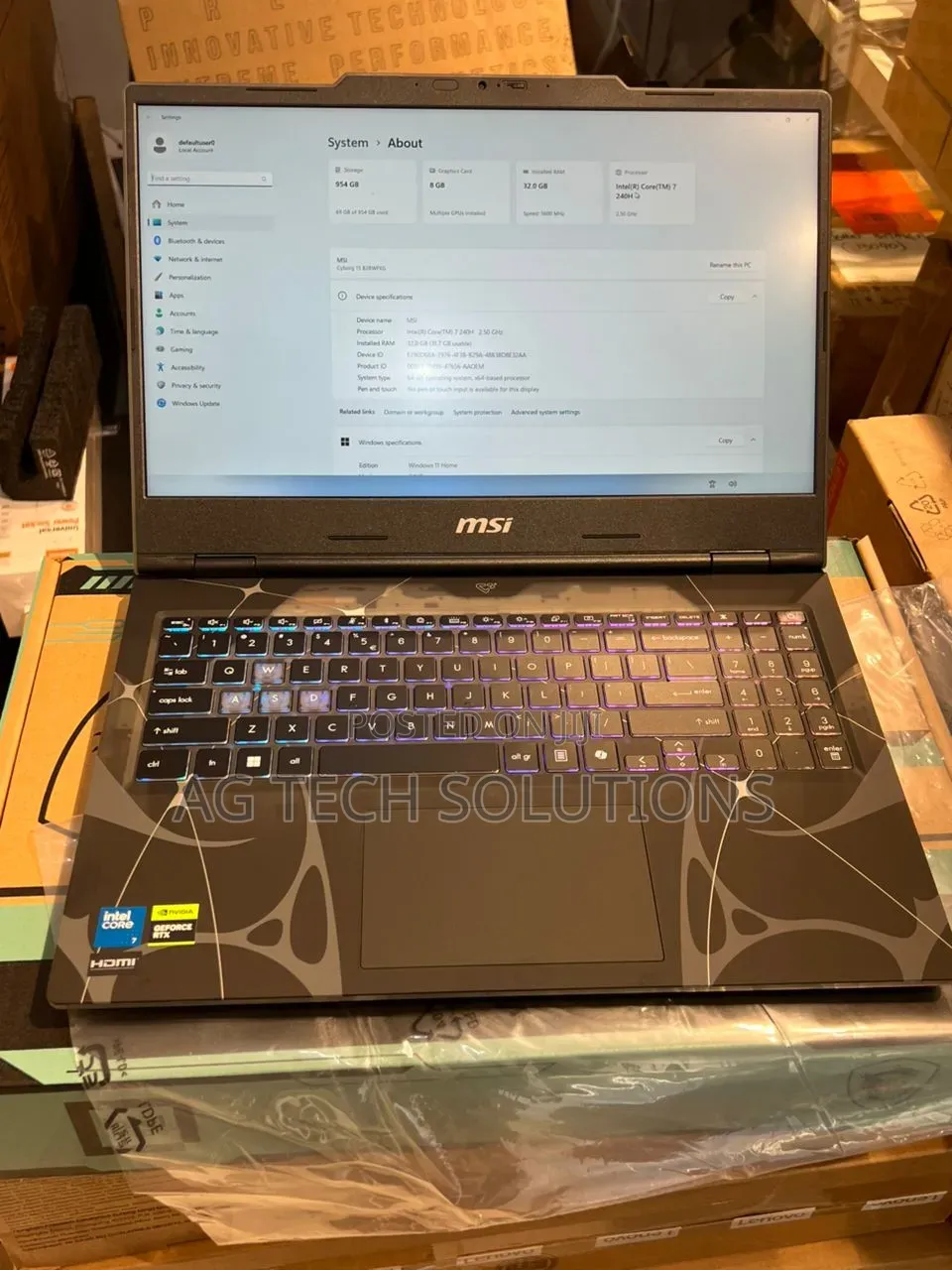 New Laptop MSI Katana 15 32GB Intel Core i7 SSD 1T