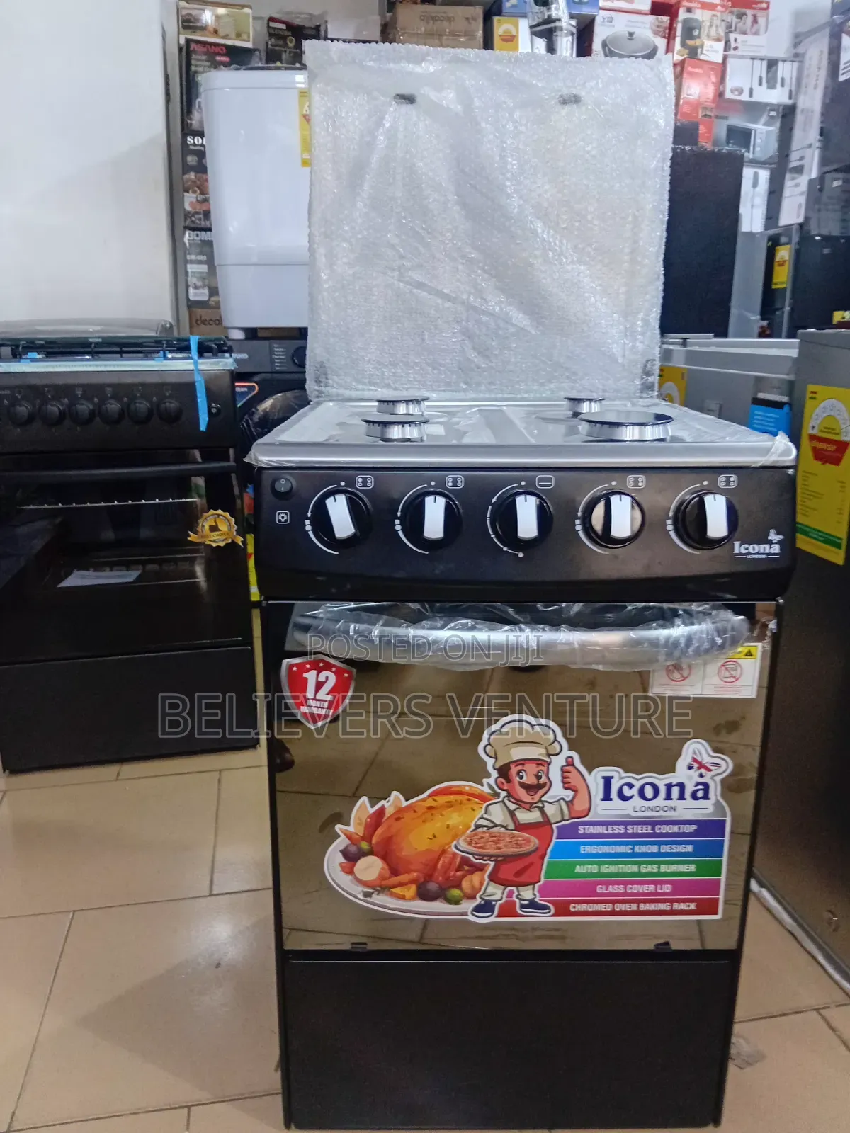 Icona 4 Burner Stainless Steel Gas Stove