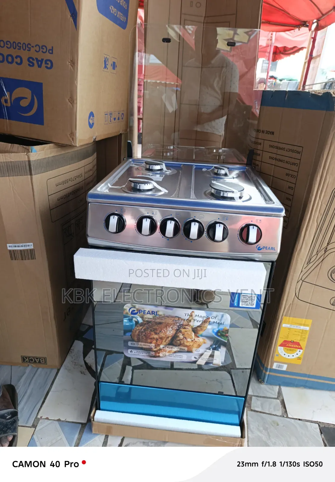 Pearl 50*50 4burner Gas Cooker Oven + Grill
