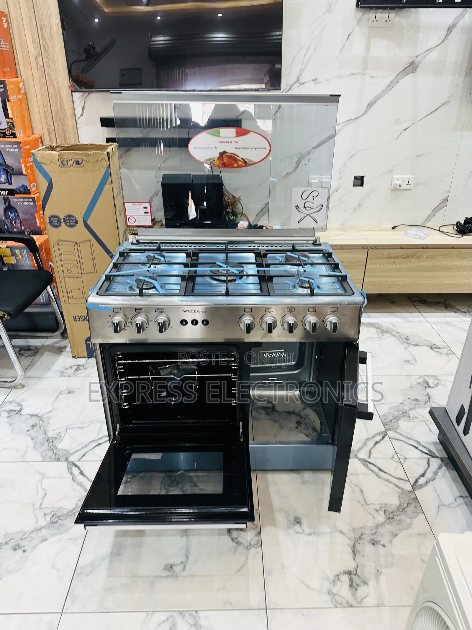 5burner Gas Cooker Oven Rotisserie 5burner 60/90 Sliver