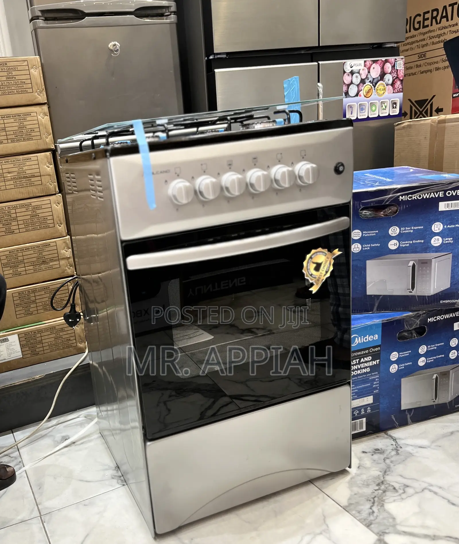 Affordable Volcano 50x50 Glass Lid Gas Oven 4 Burner 