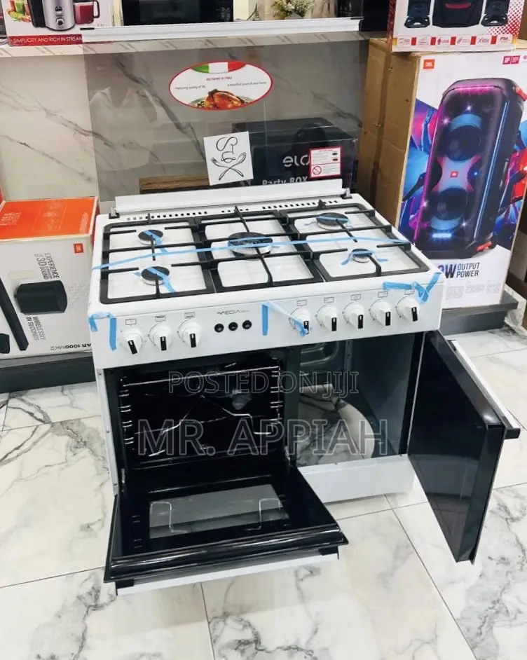 Buy Durable Mediatech 60x90cm Glass Lid 5 Burner W/Oven Grill.