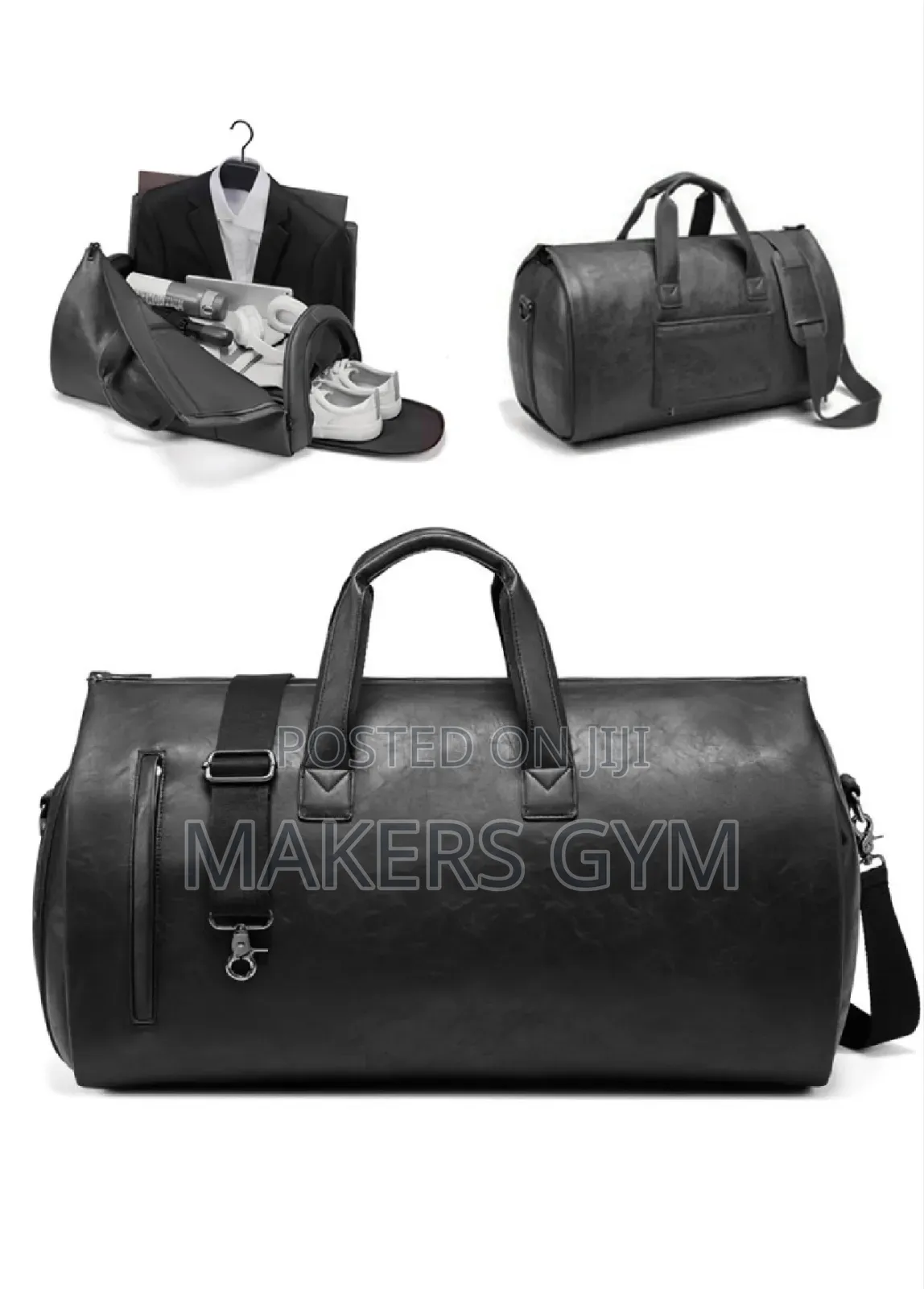 Leather Men's Suit Storage Bag (Black)