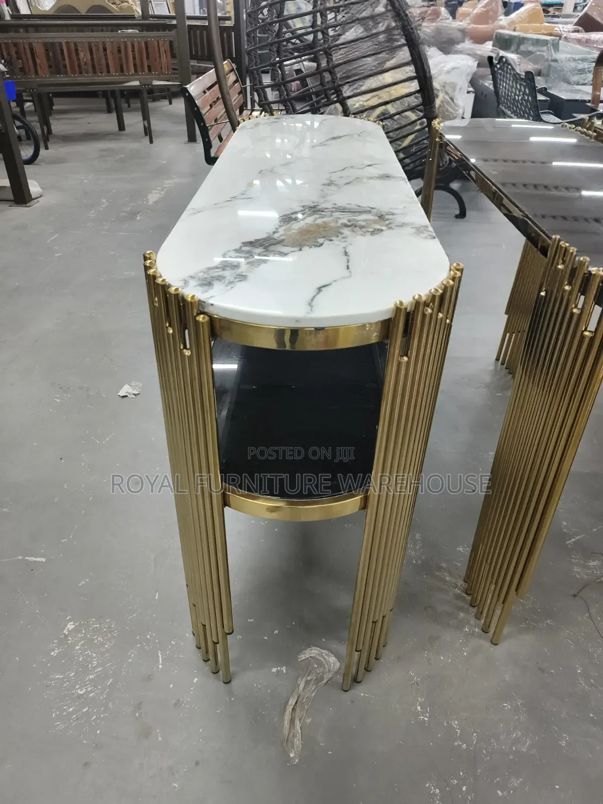 A Luxury Modern Two-Tier Console Table