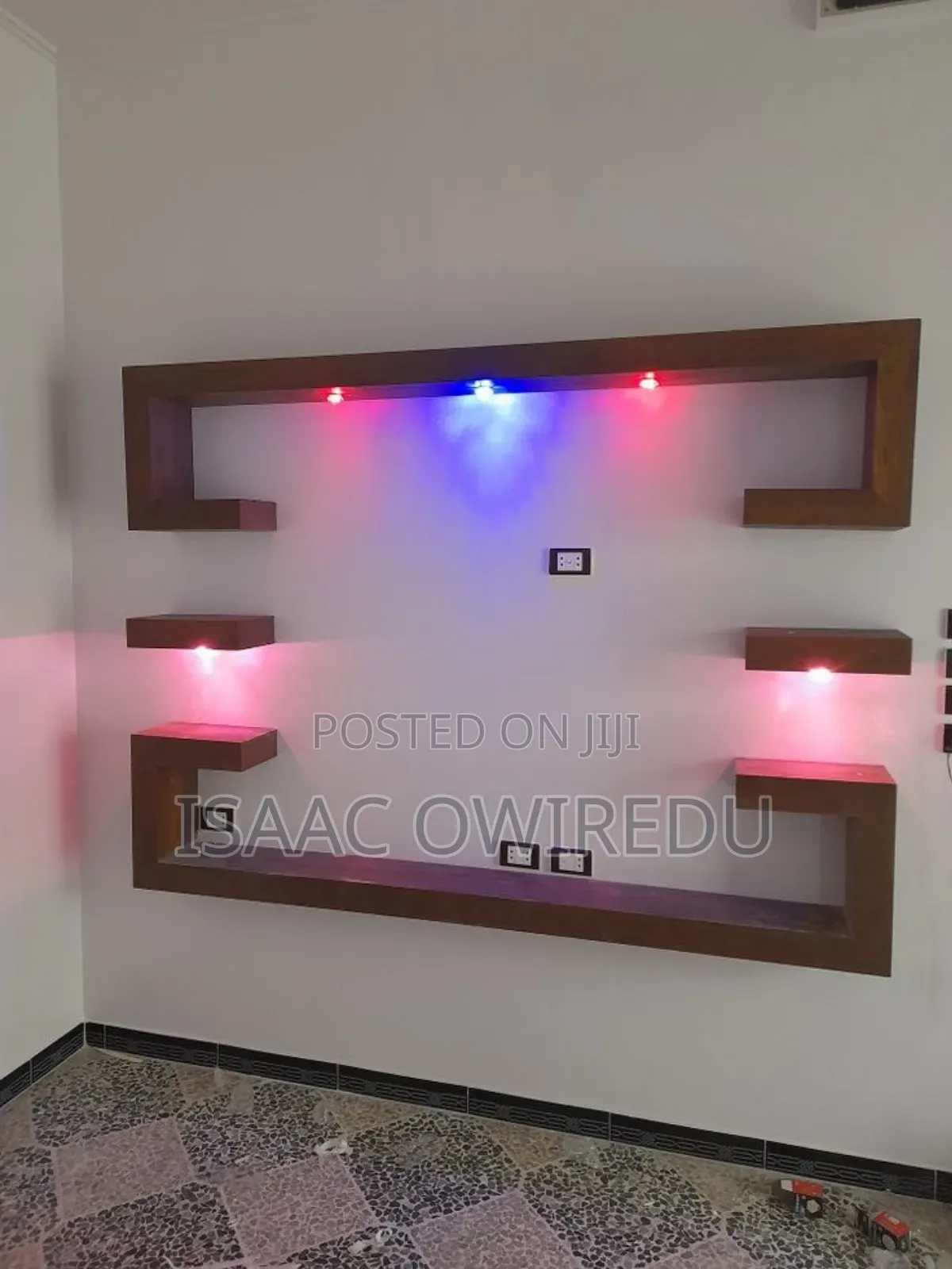 Television Wall Mounted Design With Colourful Lighting System