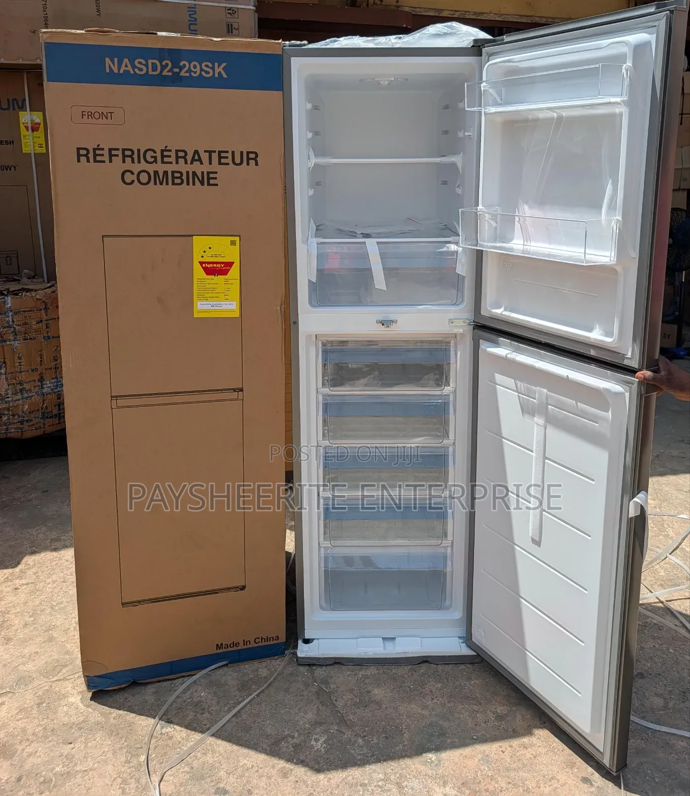 Nasco 251ltr 
5drawers 
Bottom Freezer