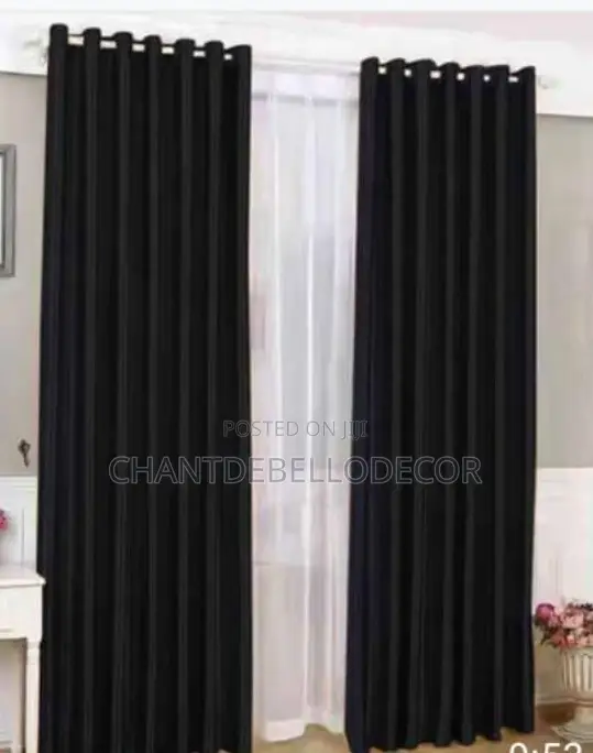 3in1 Good Deal 2pcs Blackout Curtains Plus 1 Transparent White Voile