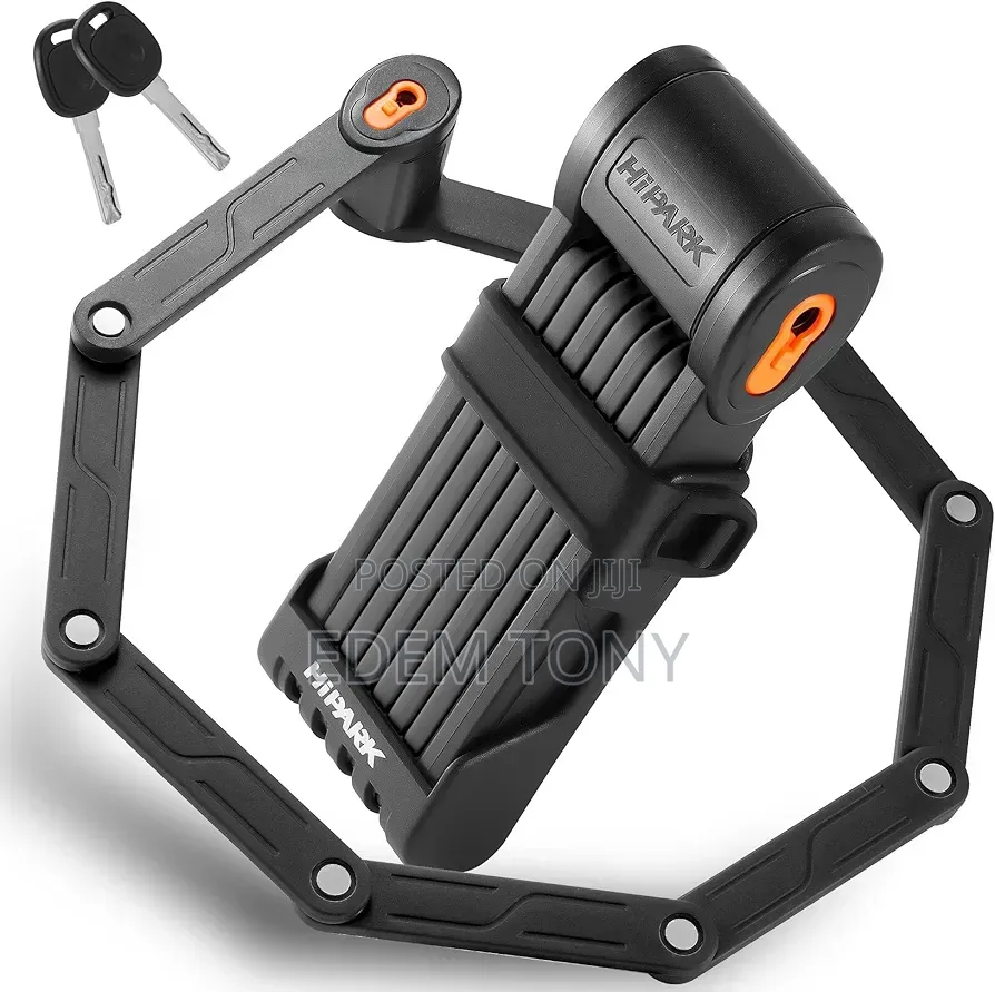 Hipark Folding Bike Lock, 100 Cm(3.3ft) With Portable Stand and 2 Keys