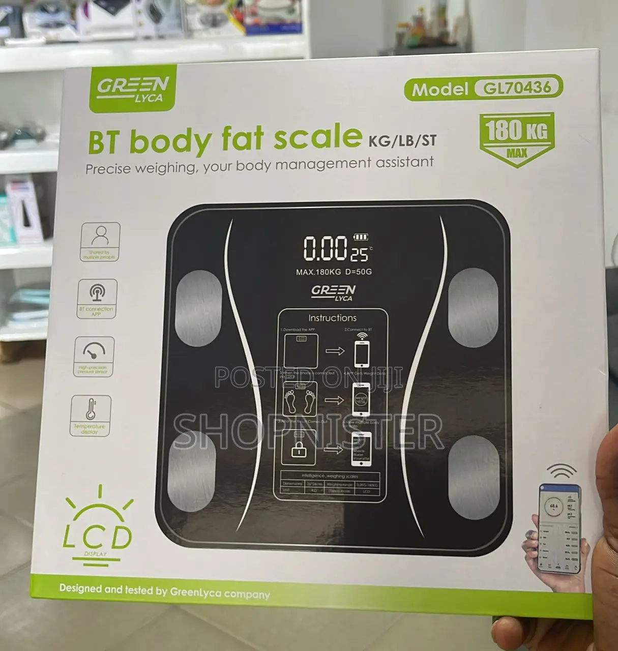 Bluetooth Body Fat Smart Scale – Digital Weight Scale 180kg
