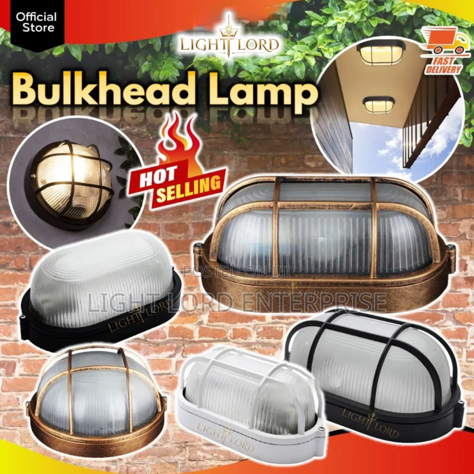 Bulk Head Wall Light Use E27 Bulbs