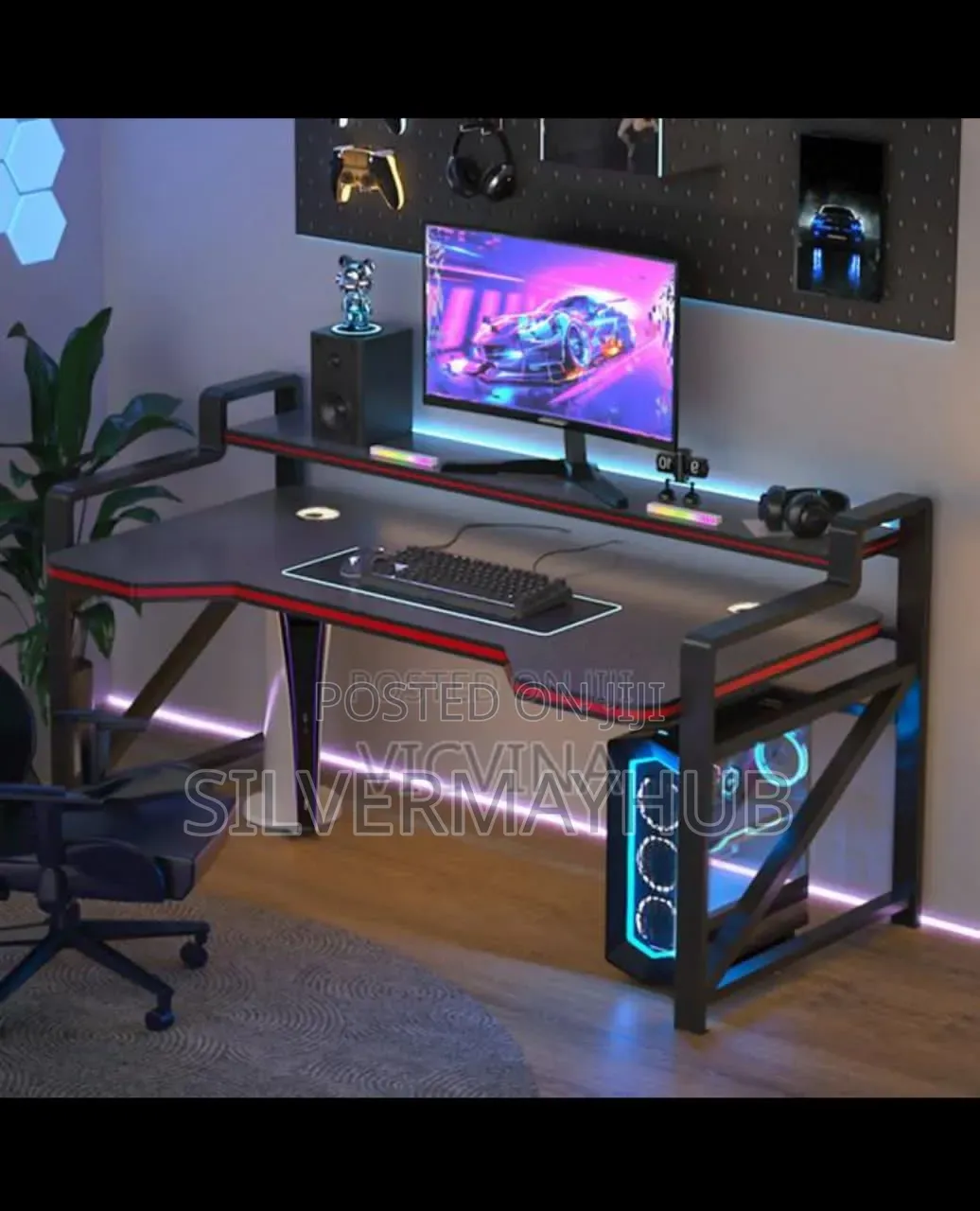 Gaming Studio Desk With Monitor Stand