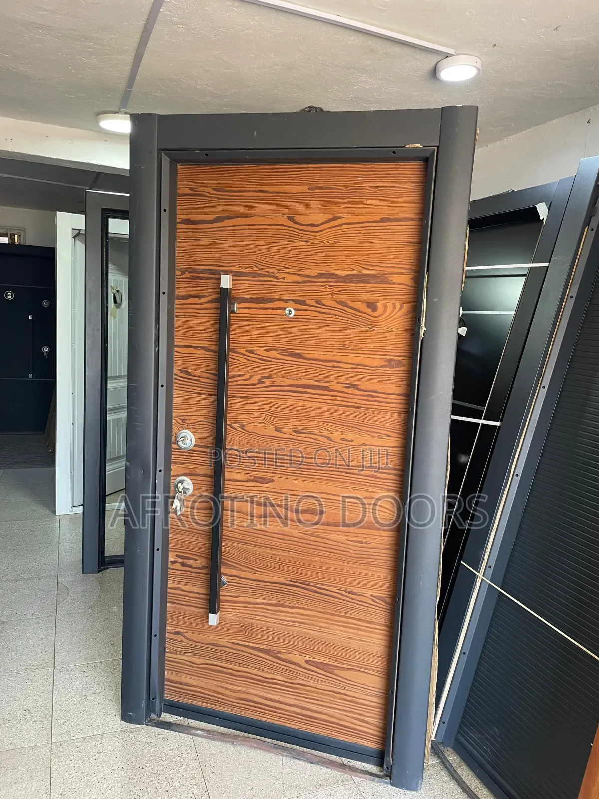 Security Door Metal Doors, With Wood Finishing