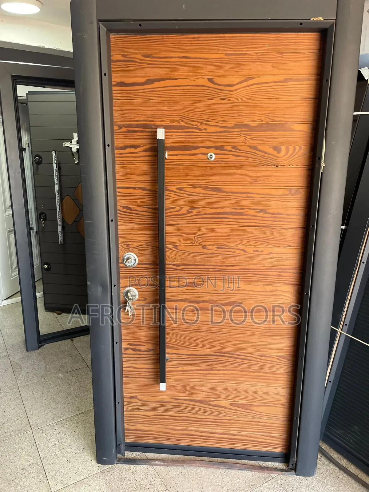 Security Door Metal Doors, With Wood Finishing