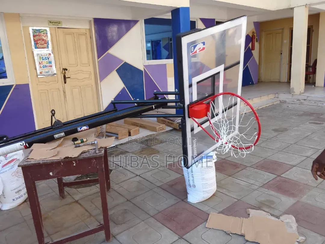 Spalding Nba 54" Portable Angled Basketball Hoop Polycarbonate Backbod