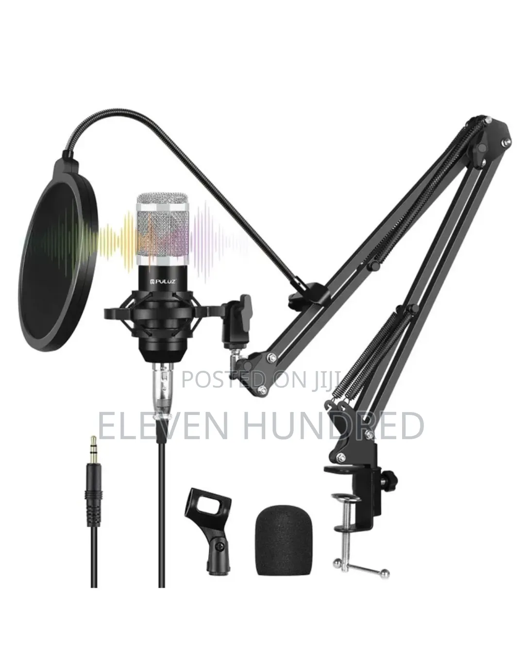 Podcast Microphone Usb Sound Card Kit Live With Long Arm