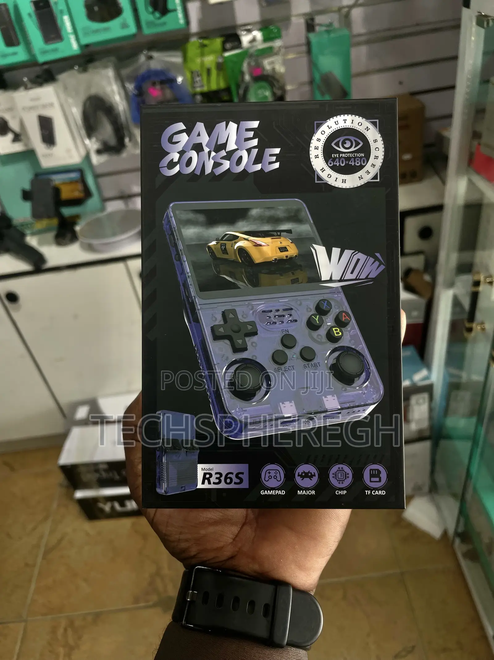 New R36s Retro Handheld Game Console – Premium Translucent Purple