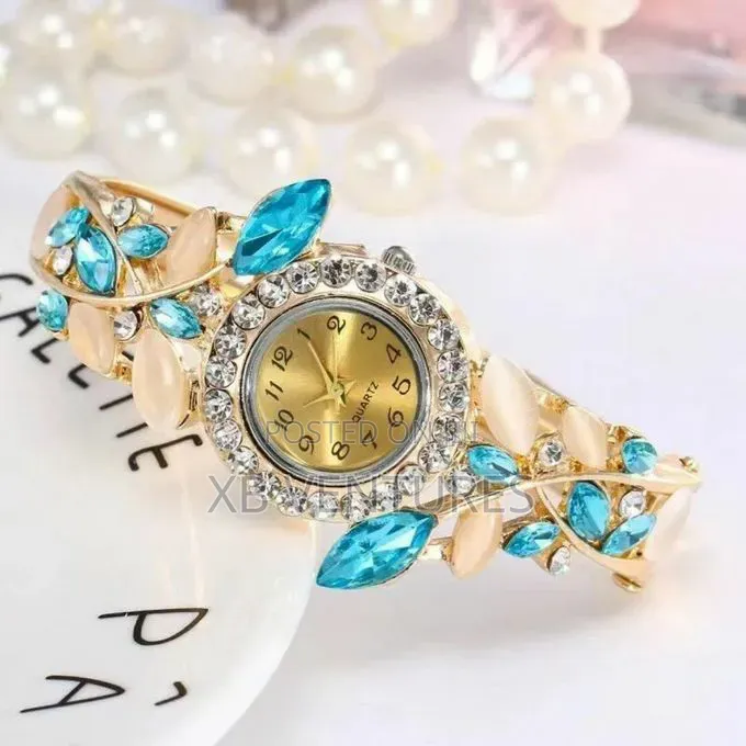 Leaf Bangle Watch-Blue