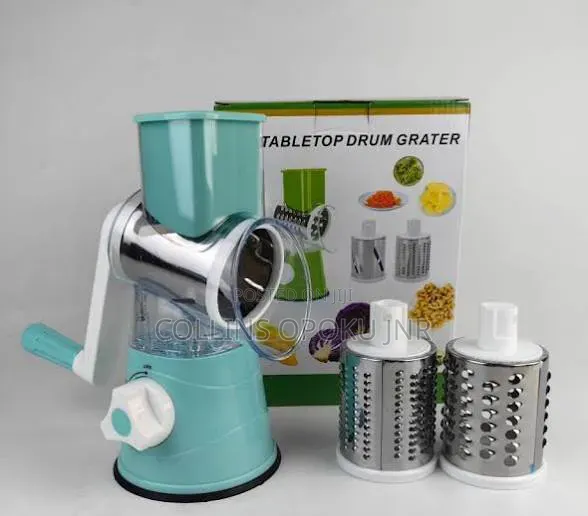 Tabletop Drum Grater (Vegetable Cutter/Slicer/Shredder) - Blue
