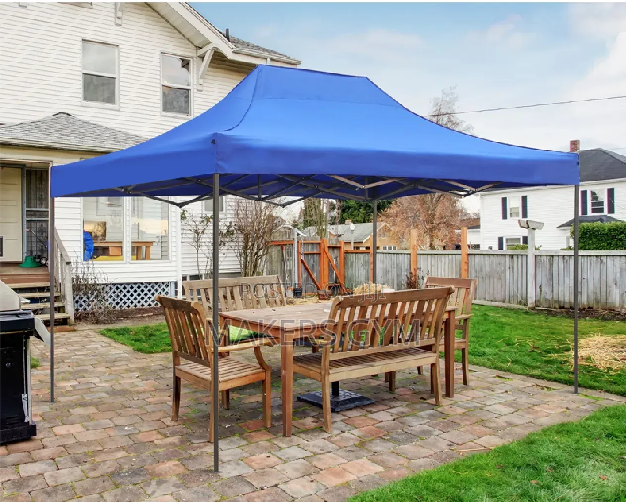 Portable Folding Iron Canopy Tent (Blue)