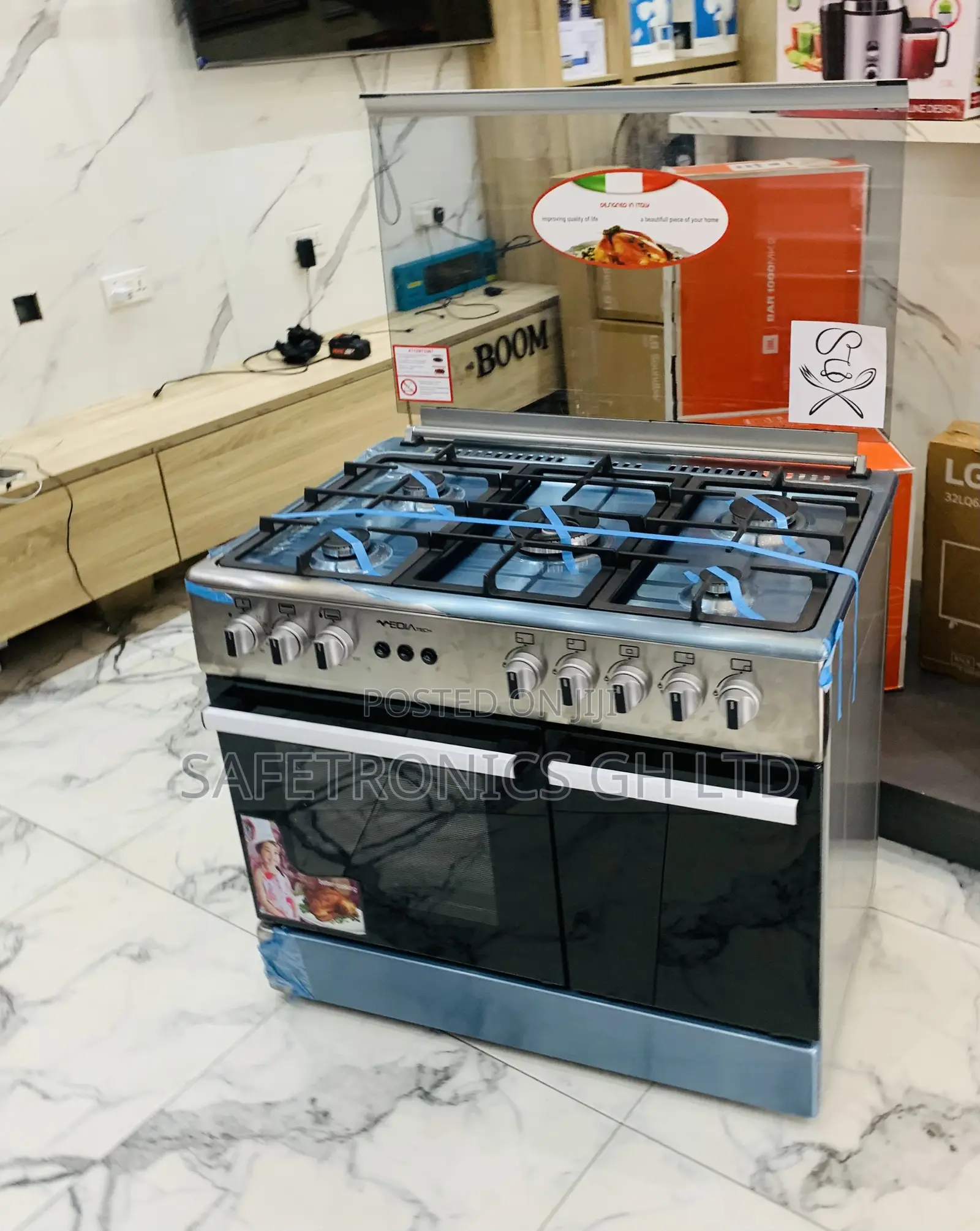 Kindly Check Mediatech 60x90cm Free Standing 5 Gas Burner Cooker