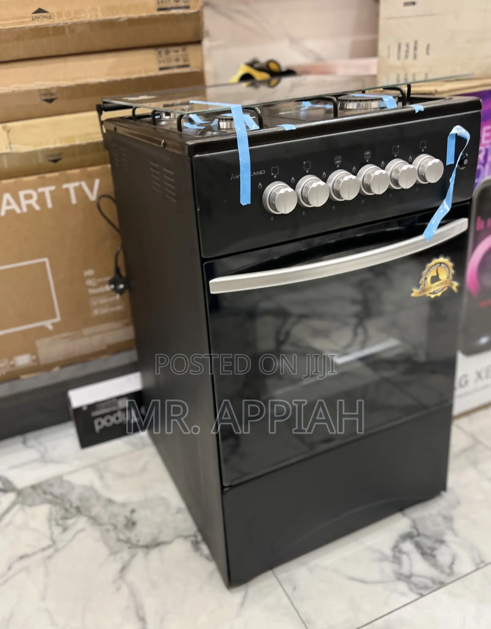 Extremely Adorable Volcano Gas Oven 4 Burner With Grill(Black)