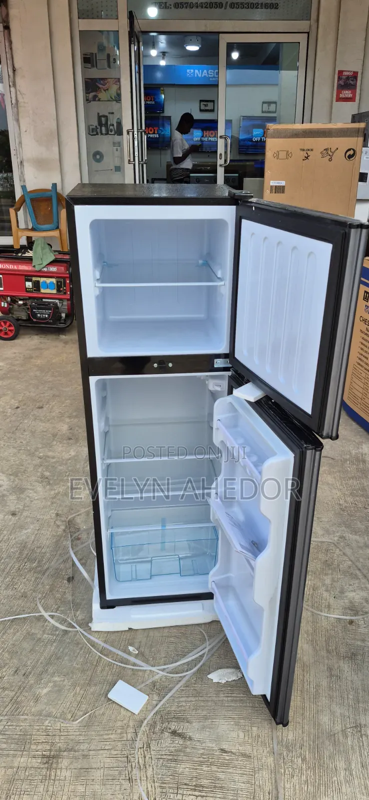 Super Quality Nasco 158l Top Freezer Gray Colour Double Door Fridge