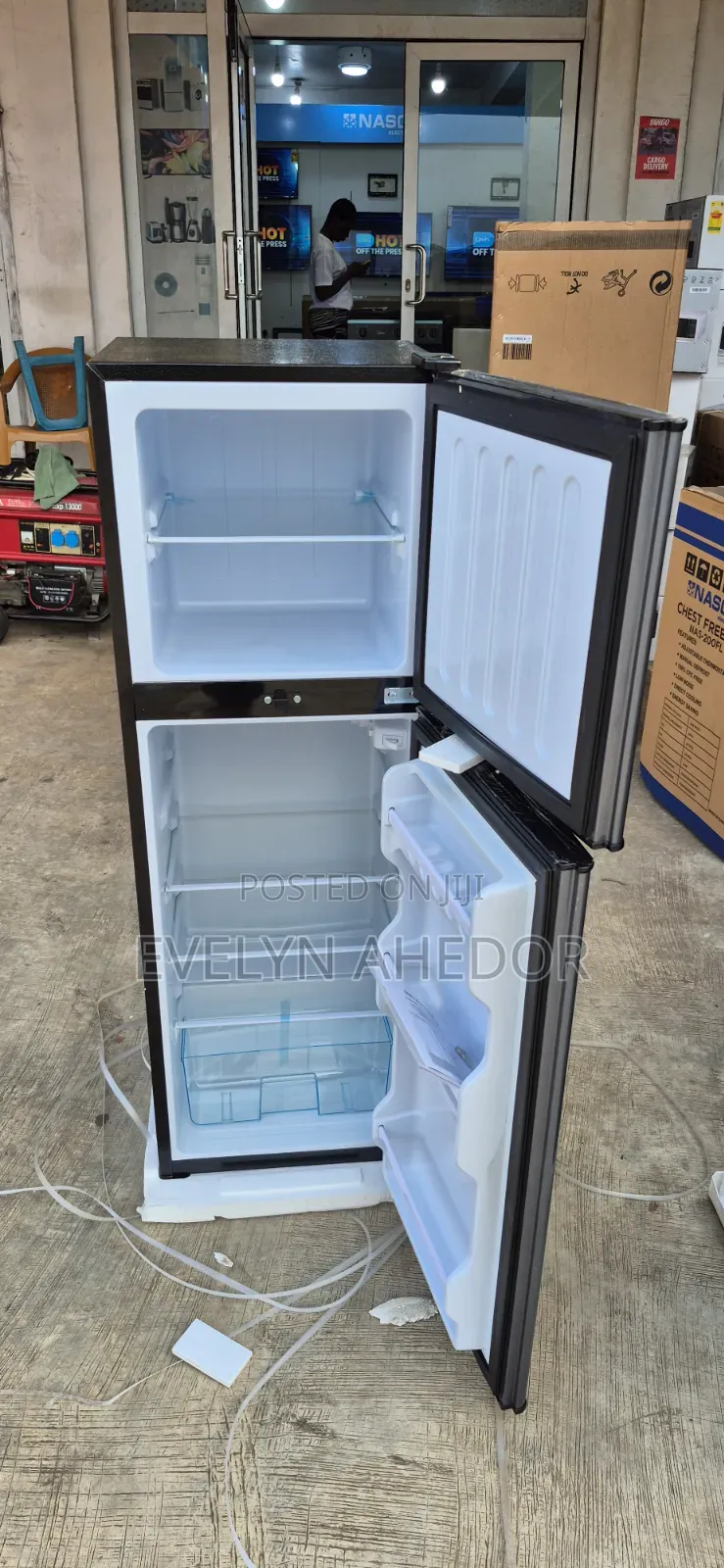 Super Quality Nasco 158l Top Freezer Gray Colour Double Door Fridge