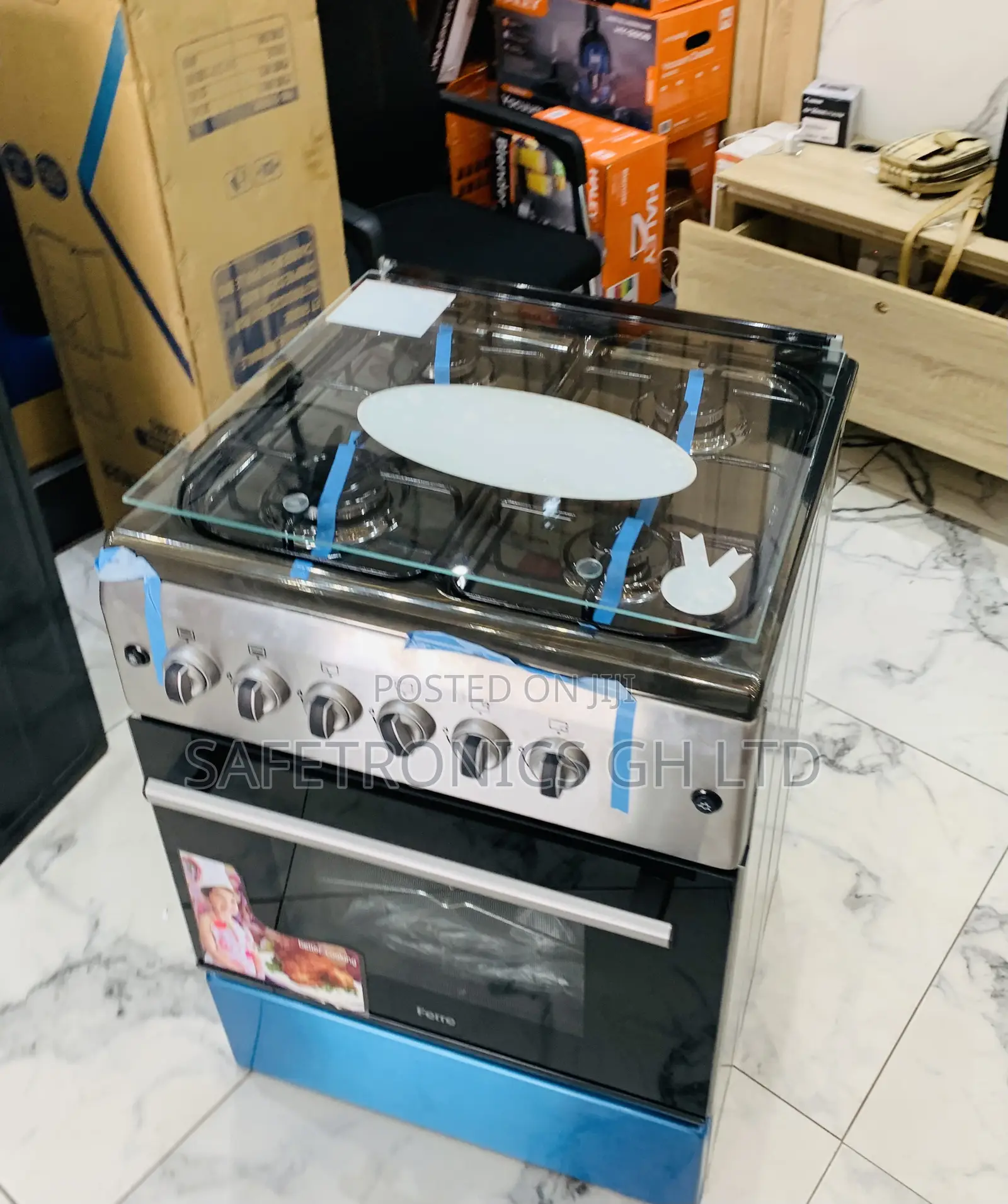 Grab Original Ferre 60x60 4-Burner Gas Cooker (Auto Ignition