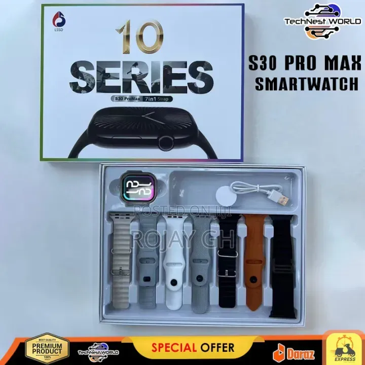 S30 Pro Max Series 10 Smartwatch | 7-in-1 Combo - Silver