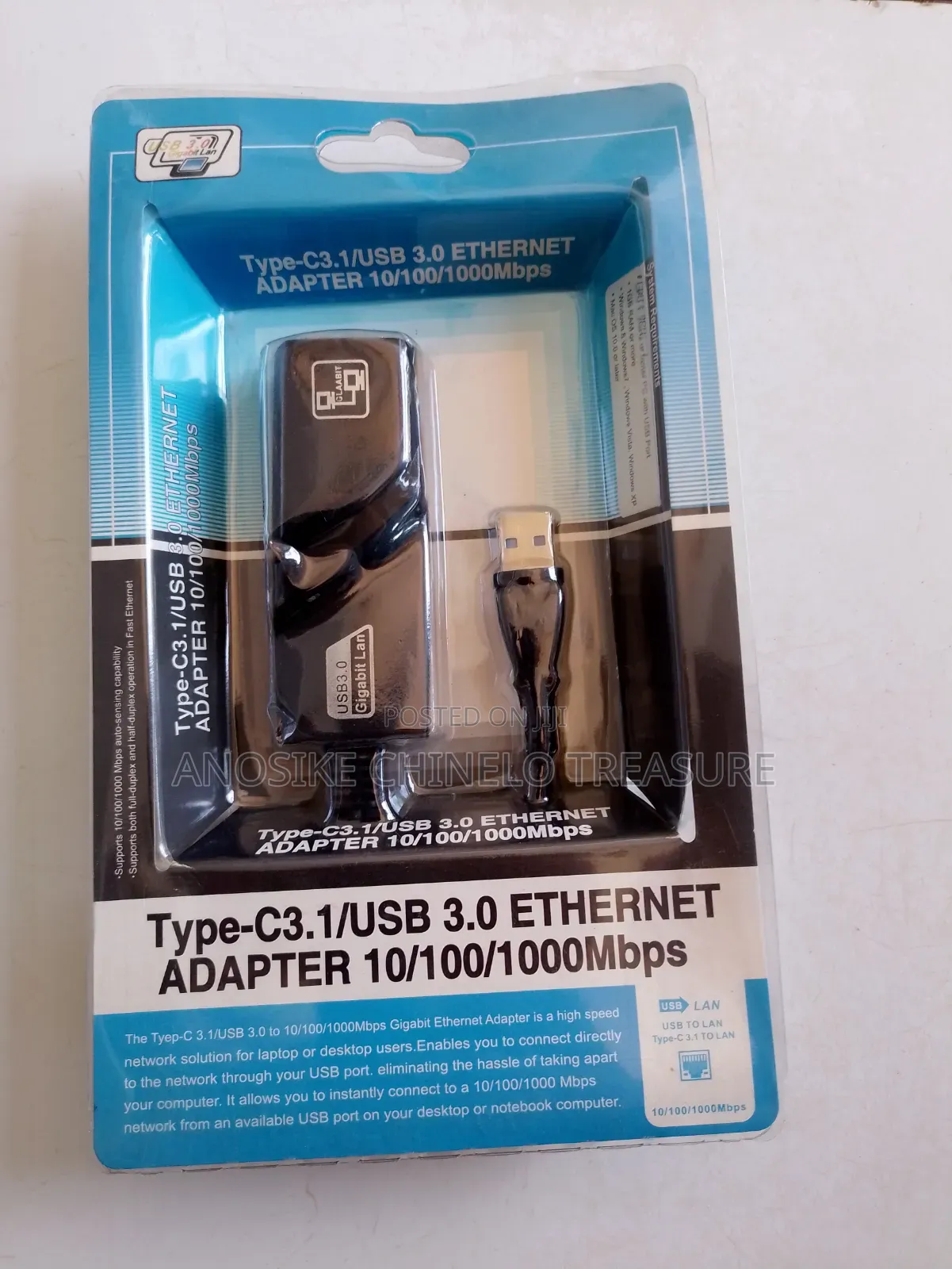 Usb 3.0 / Type-C to Gigabit Ethernet Lan Adapter 10/100/1000mbps