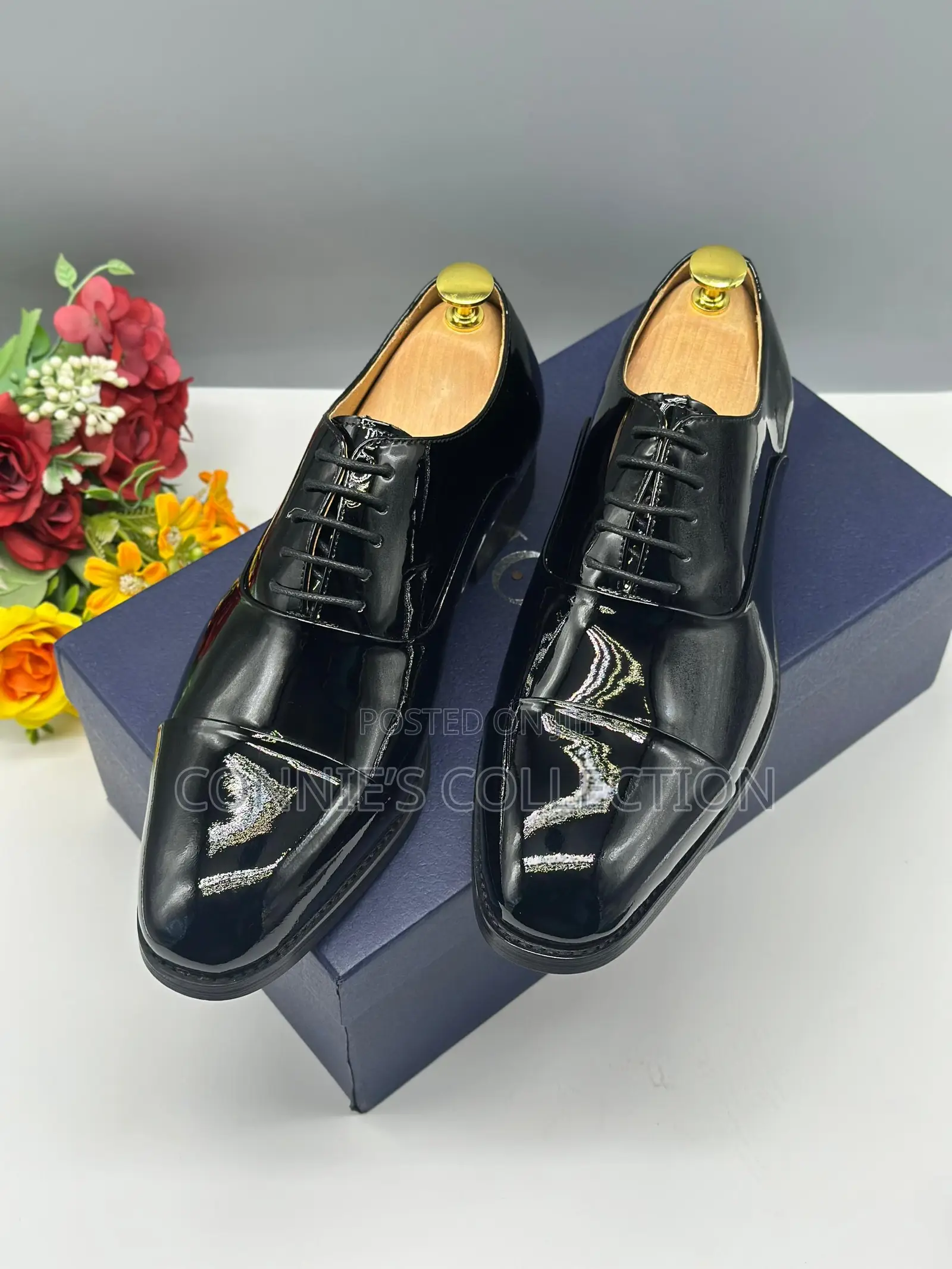 Classic Black and Brown Patent Leather Cap-Toe