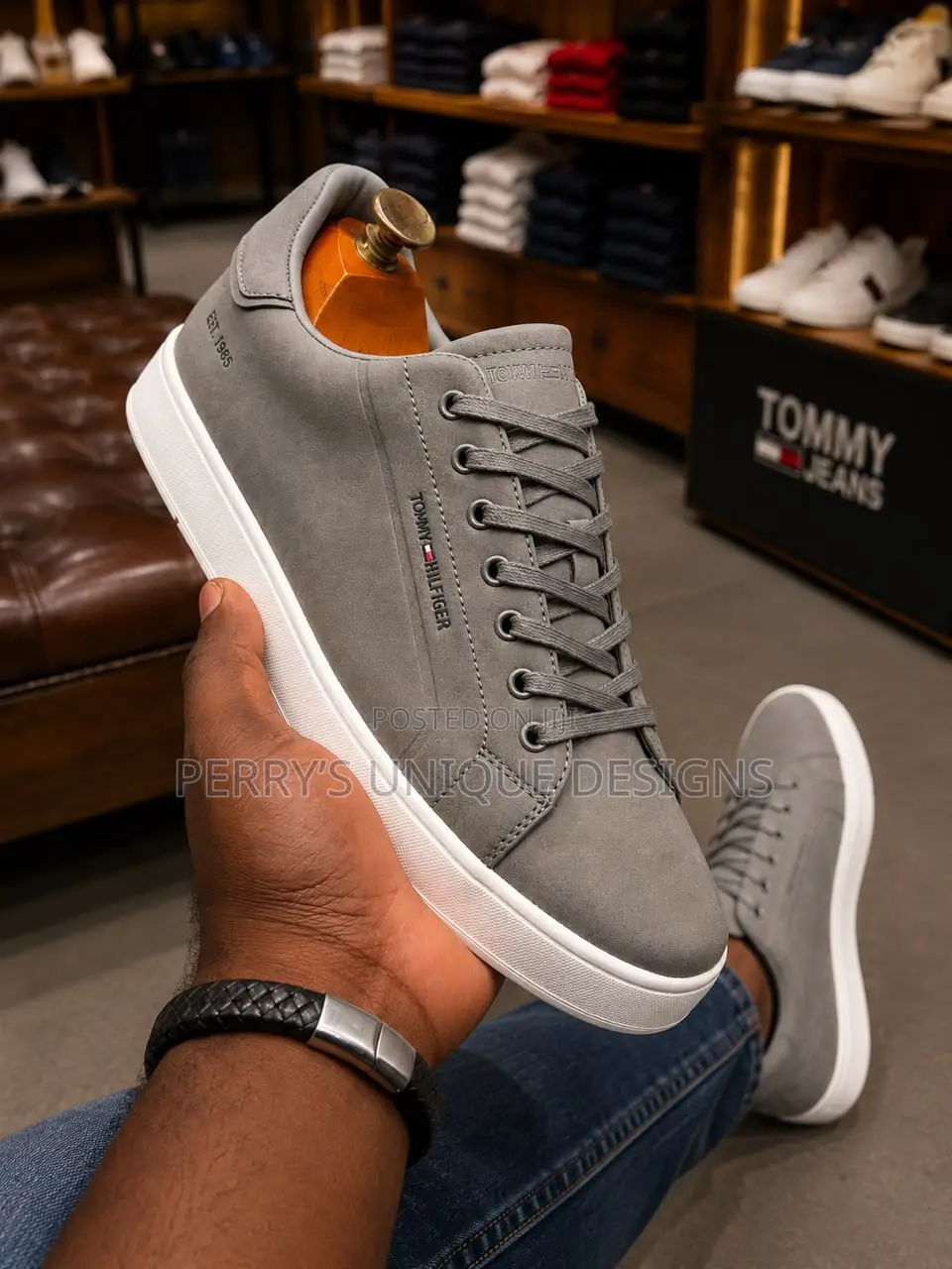 Tommy Hilfiger Urban Grey Leather Sneakers