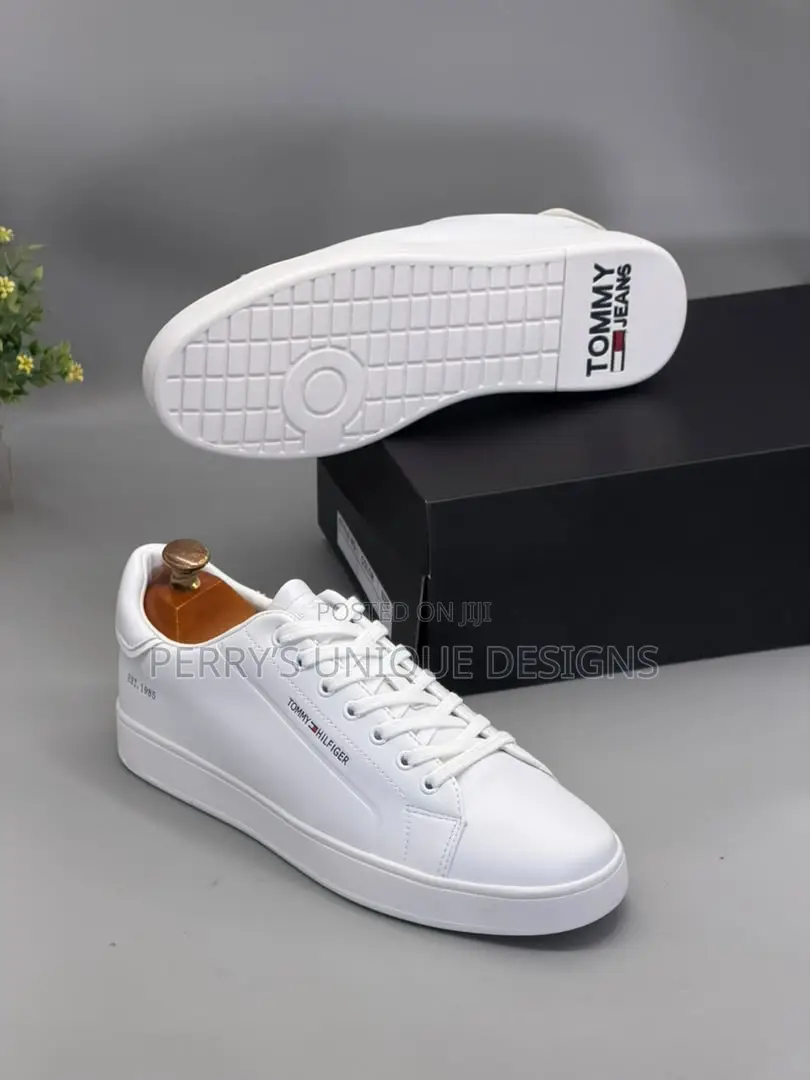 Tommy Hilfiger Pure White Leather Sneakers