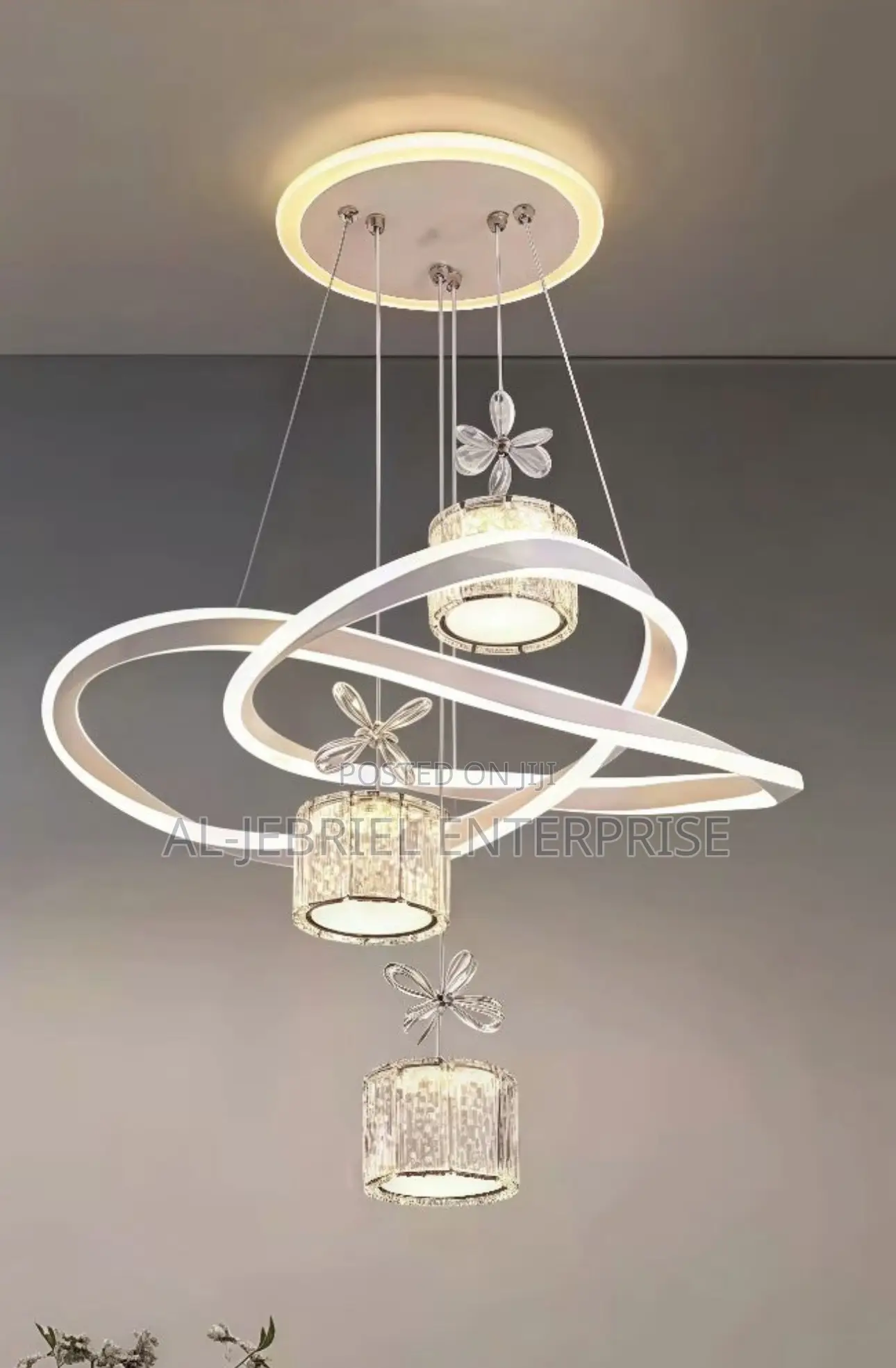 White Floral Pendant Light