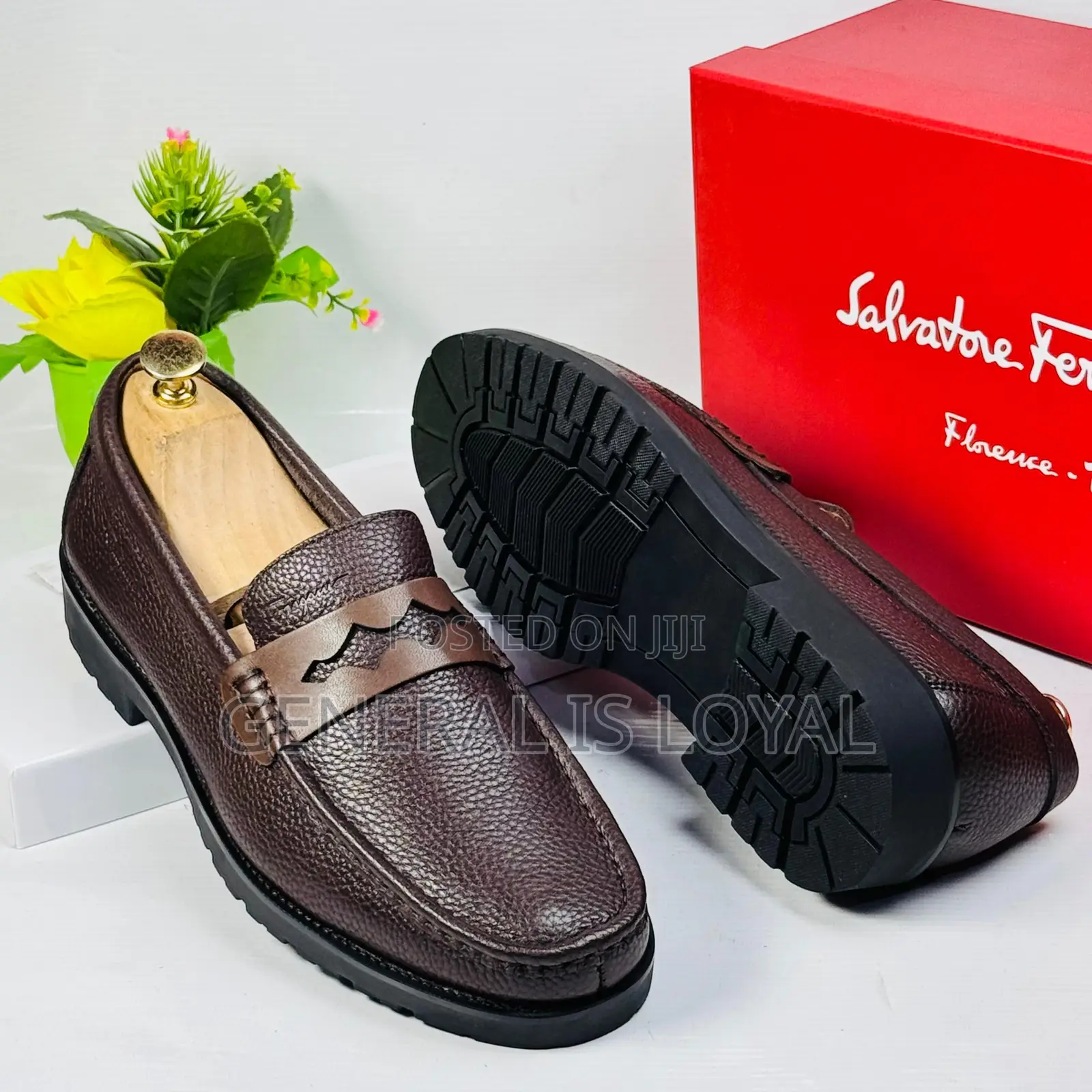 Salvatore Ferragamo Leather Brown Two Tone Men’S Loafers