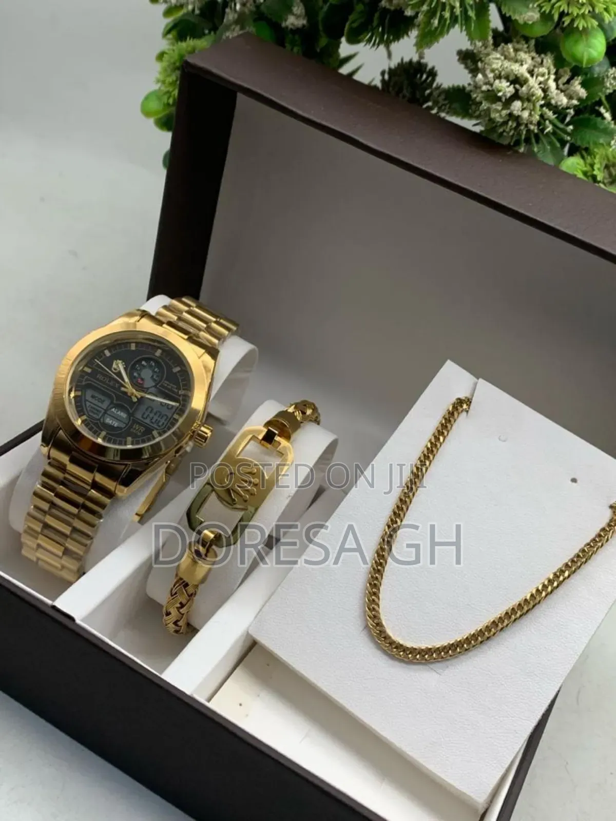 Men’S Stainless Jewellery Set – Watch,Necklace Bracelet Gift for Him