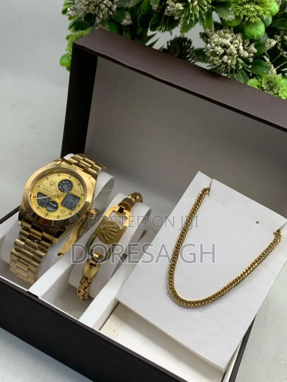 Men’S Stainless Jewellery Set – Watch,Necklace Bracelet Gift for Him