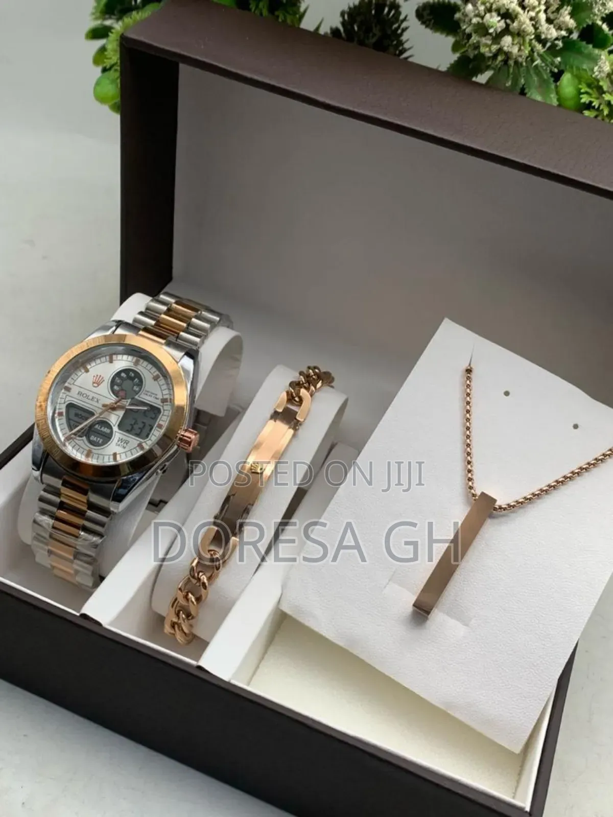Men’S Stainless Jewellery Set – Watch,Necklace Bracelet Gift for Him