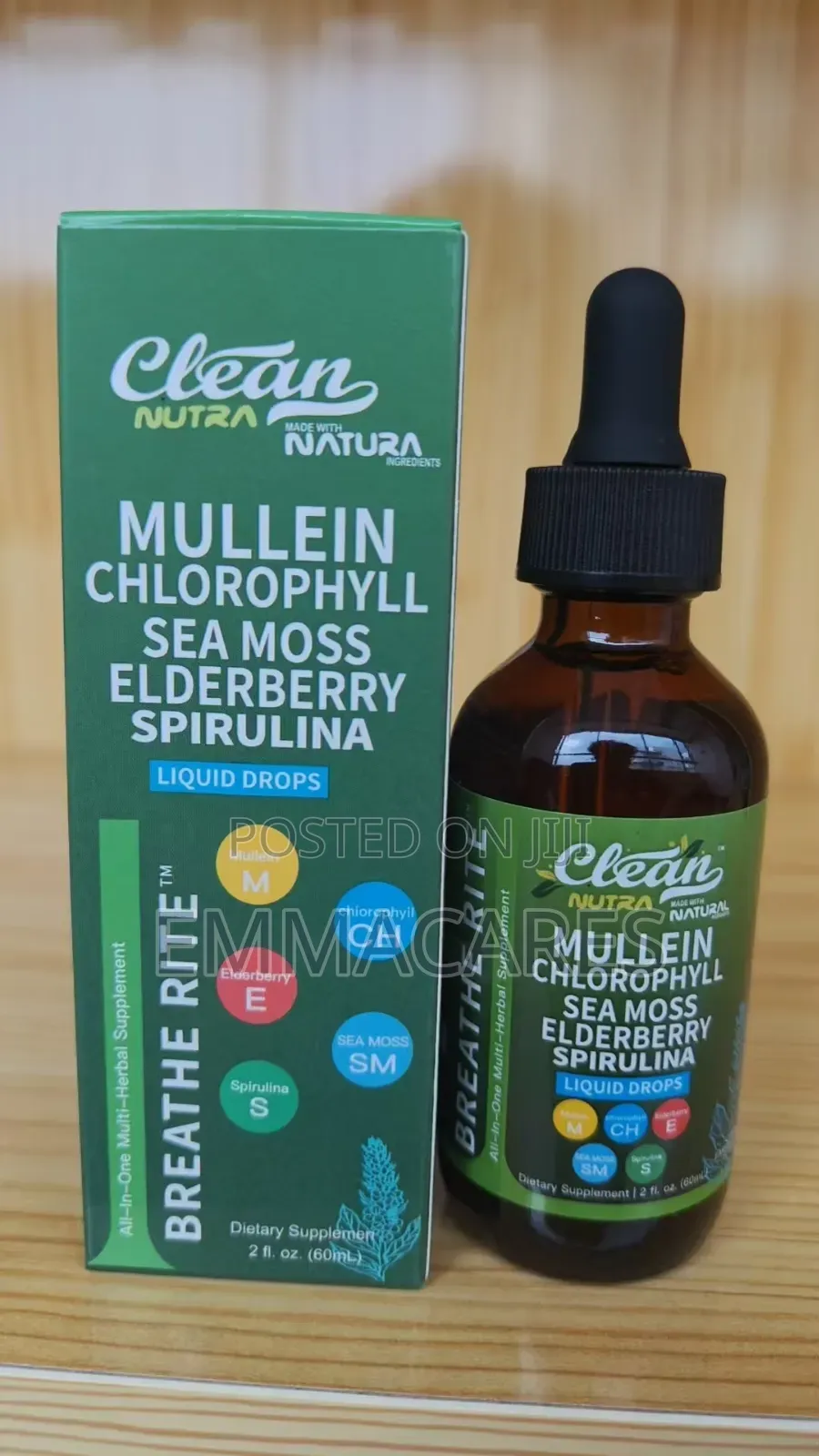 Mullien Chlorophyll Sea Moss Elderberry Spirulina For Respiratory Heal
