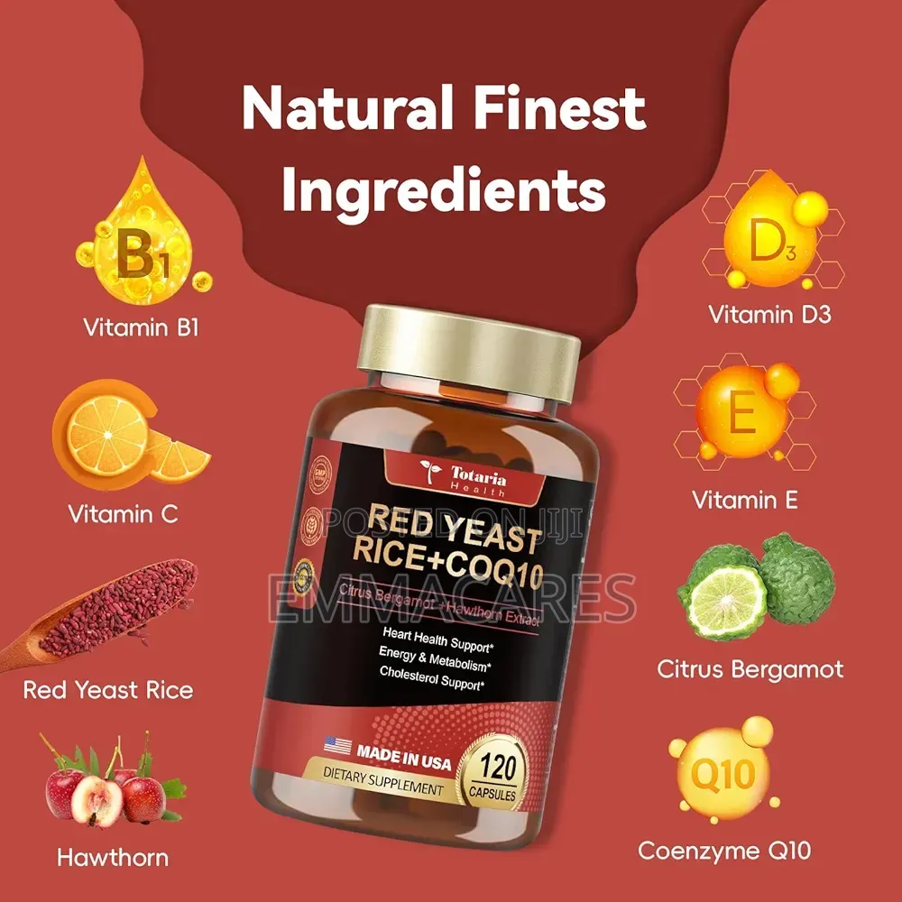 Red Yeast Rice + Coq10 For Heart Health And Cholesterol Support