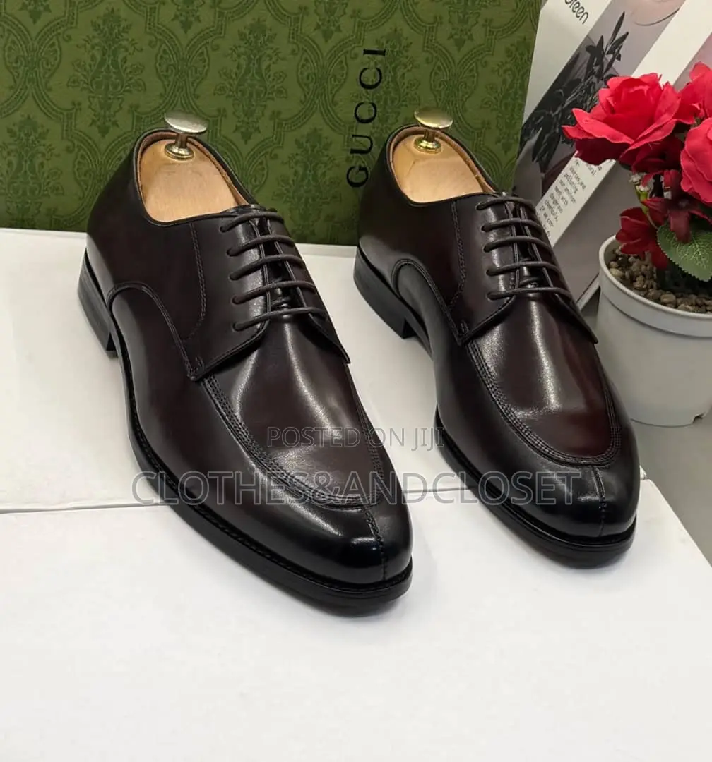 Dark Brown, Split-Toe Leather Derby Dress Shoes